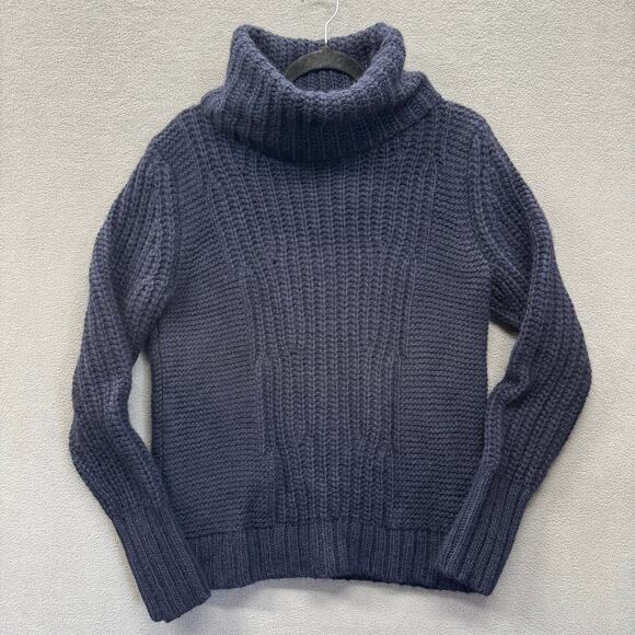 Banana Republic Acrylic Merino Wool Alpaca Blend Cowl Neck Fisherman Sweater M - Picture 1 of 14